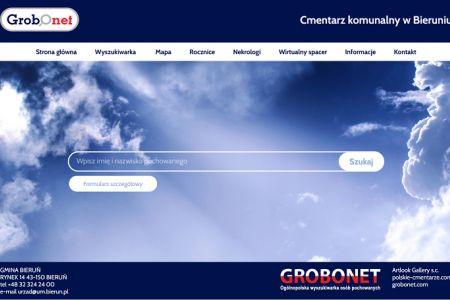Strona internetowa cmentarza komunalnego w Bieruniu przeszła metamorfozę